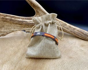 Pulsera cuero Espaa - Iniciales (filo oliva)